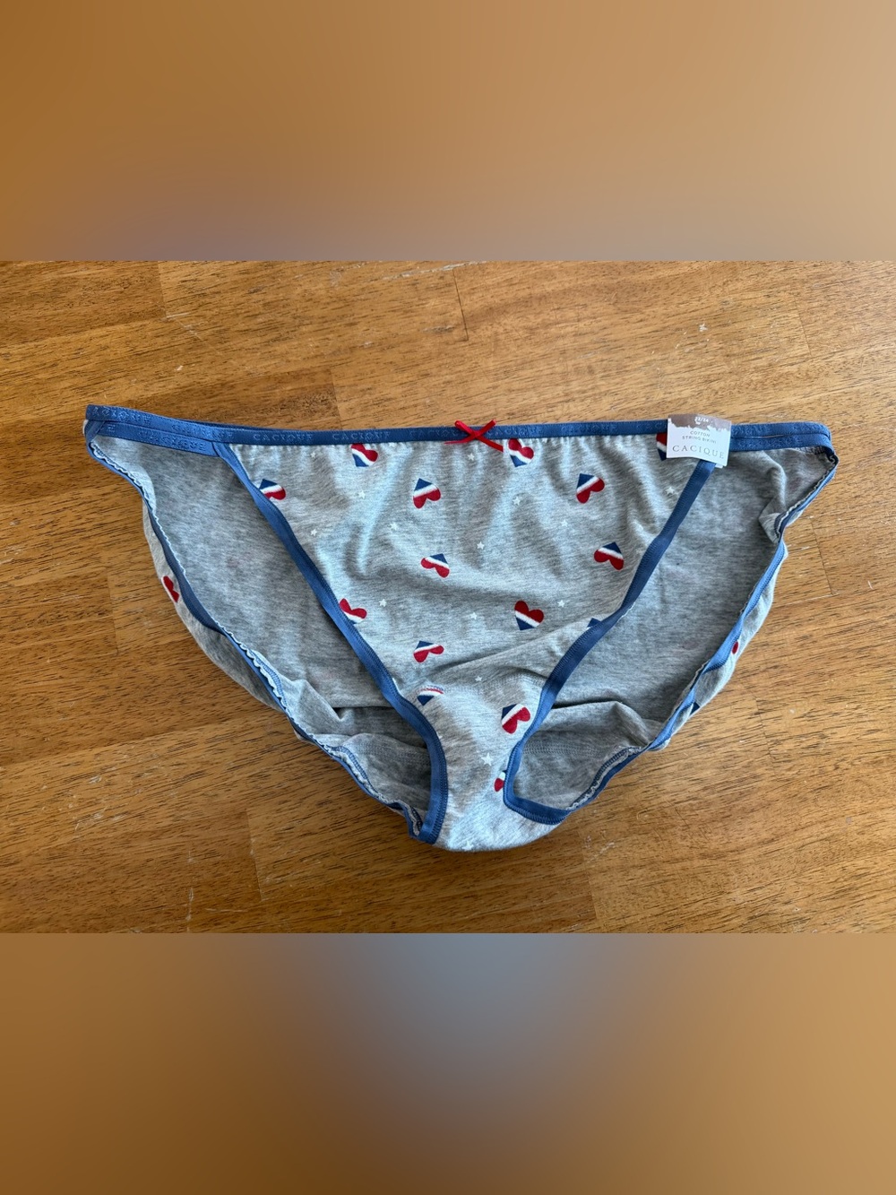 Cacique Gray Heart-Print Bikini Briefs